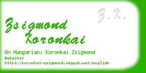 zsigmond koronkai business card